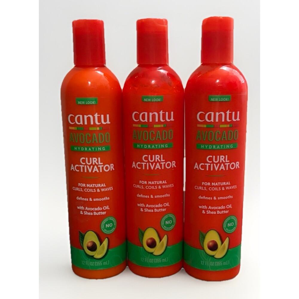 Cantu Avocado Curl Activator 12oz 3 Pack Hydrating Natural Curls Coils Waves NEW
